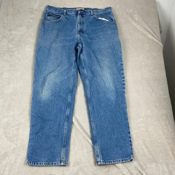L.L. Bean Men's Jeans 36x29 100% Cotton Natural Fit Straight Leg Blue Denim - Picture 12 of 13